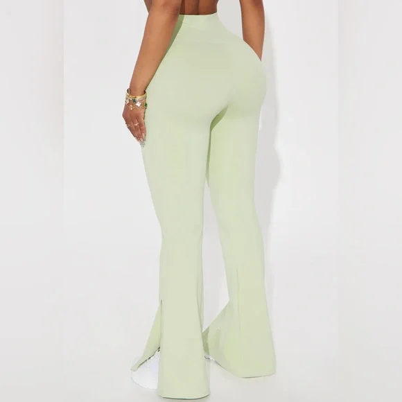 Fashion Nova Pilates Girl Active Flare Pant - Sage Size M - Picture 2 of 11